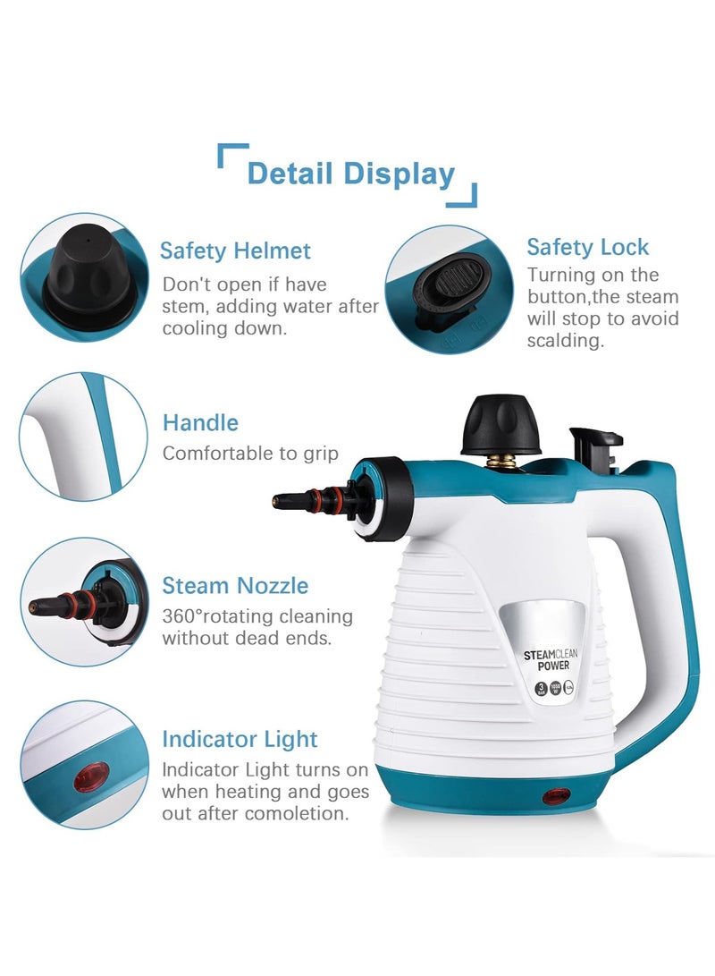 DUNISO Handheld Steam Cleaner, Multifunctional High Temperature Pressurized Steam Cleaning Machine,with Safety Lock and 9 Pcs Accessory to Remove Grime, Grease,for Kitchen Sofa Bathroom Car Window - Image 4