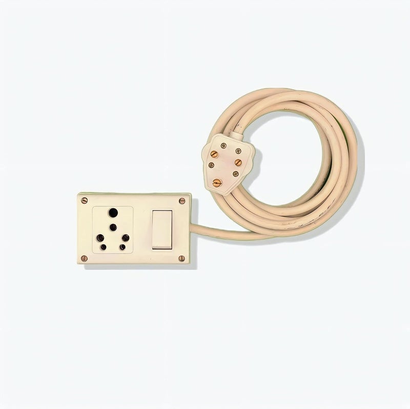 BRUK Bruk Extension Board with Long 25 sqmm 3 cor Wire 16A Switch Socket Combined Board with 16A Plug 15 Meter Wire  - Image 1