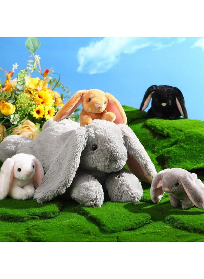 Sratte 5 Pcs Bunny Stuffed Animal Set Large Mommy Bunny Plush with 4 Cute Stuffed Baby Rabbits in Her Belly Soft Cuddly Rabbit Plushies Gift for Birthday Baby Shower Party Favors(Lying Style) - Image 4