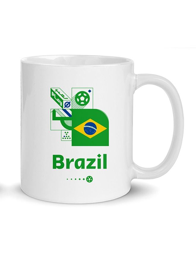 FIFA World Cup 2022 Printed Ceramic Mug 450ml Brazil - Image 1