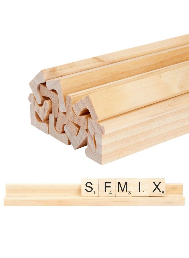 Bright Creations 12 Pack Wooden Rack For Letter Tiles Compatible With Scrabble Tiles Replacement Game Tray Pieces And Wooden Tile Holders For Crafts (7.5 X 0.75 X 0.85 Inches) - Image 2