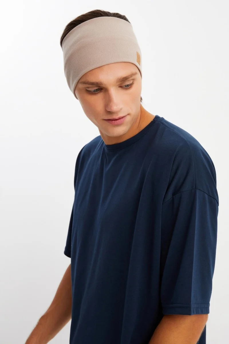 بوتيكجيز Beige Men's Cotton Camisole, Non-Slip, Sweatproof, Ultra Light, Sports Hair Band Bandana Buff