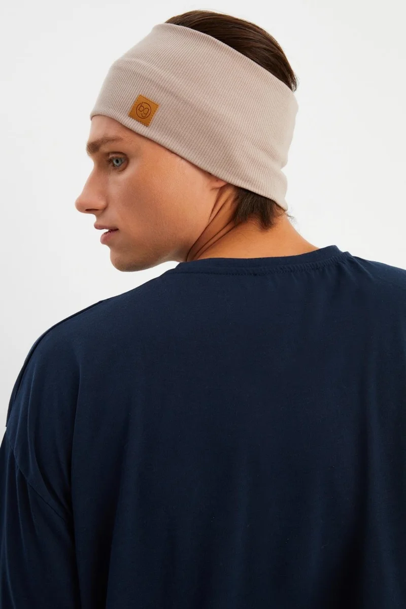 بوتيكجيز Beige Men's Cotton Camisole, Non-Slip, Sweatproof, Ultra Light, Sports Hair Band Bandana Buff