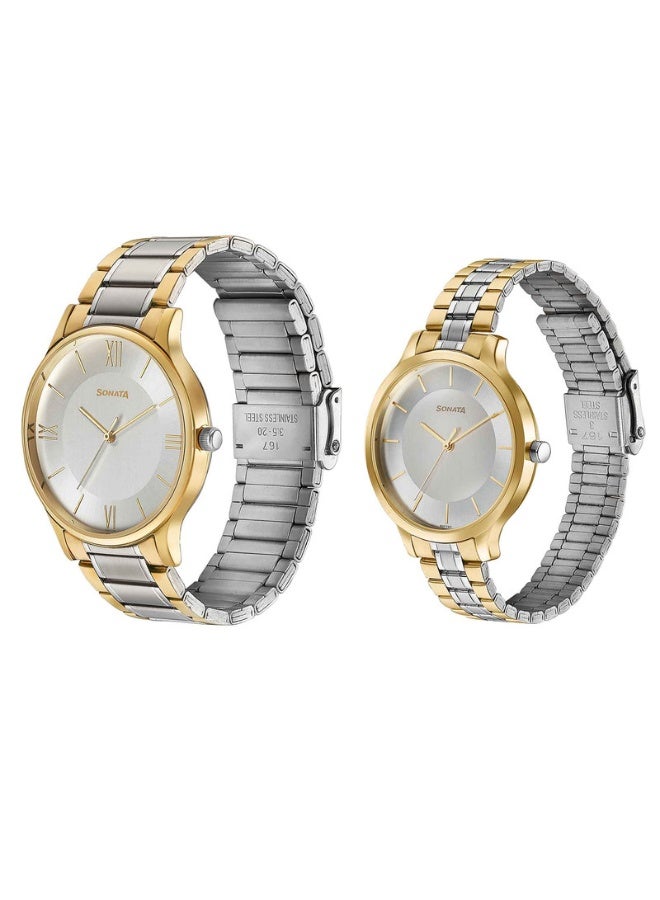 Sonata 77108BM02 Men's Watch – Grey Dial, Two-Tone Stainless Steel Bracelet, Quartz Movement, 30M Water Resistance - Image 3