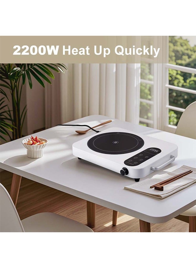 WINNINGSTAR 2200W Induction Cooker ,Induction Stove,  Single Infrared Cooker with Temperature Controls, Power Indicator Lights, Easy to Clean - Image 3