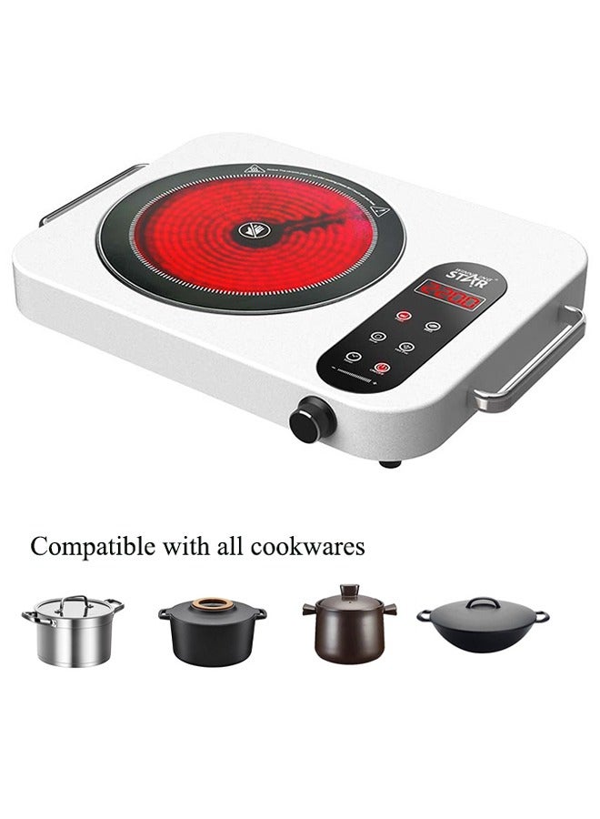 WINNINGSTAR 2200W Induction Cooker ,Induction Stove,  Single Infrared Cooker with Temperature Controls, Power Indicator Lights, Easy to Clean - Image 1