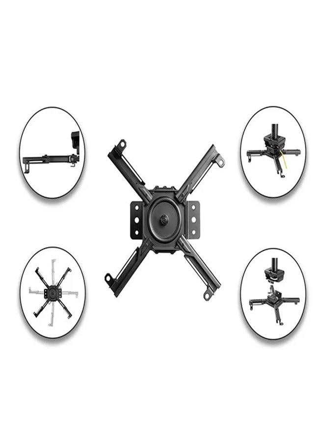 سكيل تك SH 07PB حامل سقفي عالي التحمل لجهاز العرض للأسقف المائلة أو المسطحة، مقاس 255 مم، سعة تحميل 45 كجم - أسود - Image 2