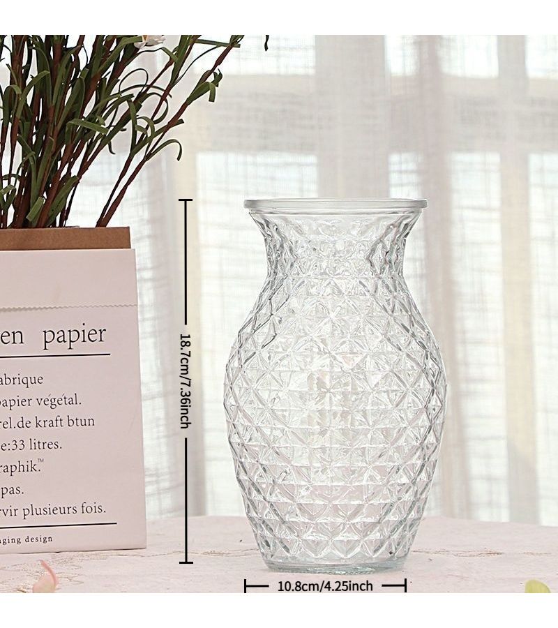Nordic Retro Tear Drop Glass Vase Through With Glacier Pattern Golden Embossed Table Decor For Hydroponic Plants Centerpieces Modern Traditional Ornament - Image 5