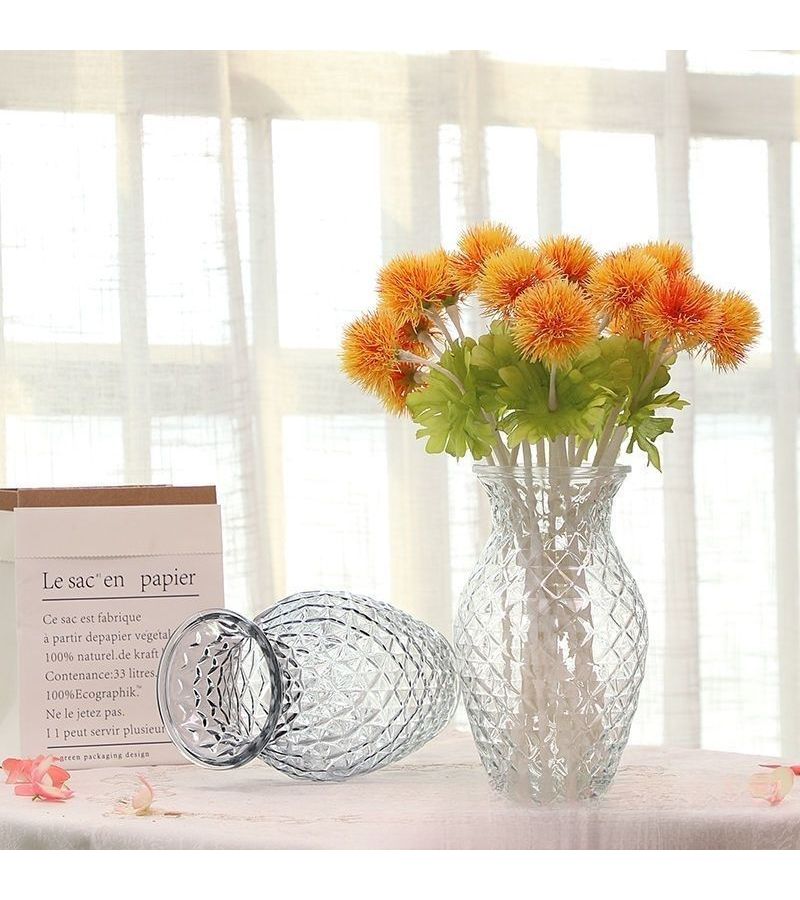Nordic Retro Tear Drop Glass Vase Through With Glacier Pattern Golden Embossed Table Decor For Hydroponic Plants Centerpieces Modern Traditional Ornament - Image 3