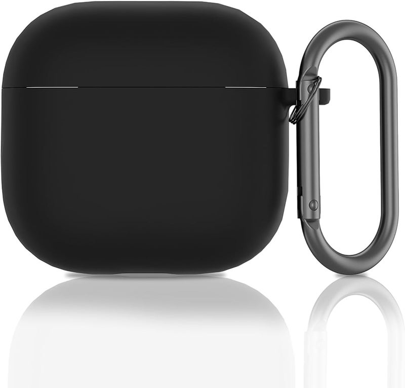OJOS Case Cover Compatible with AirPods 4 Silicone Protective Cover for Airpods 4 2024 Shockproof & Support Wireless Charging Soft Case for Apple Airpods 4th Generation, Black - Image 1