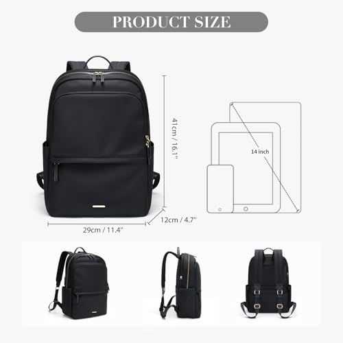 GOLF SUPAGS Women Laptop Backpack Casual Daypack for Work Travel College Backpack Purse Fits 14 Inch Notebook (Black) - Image 5