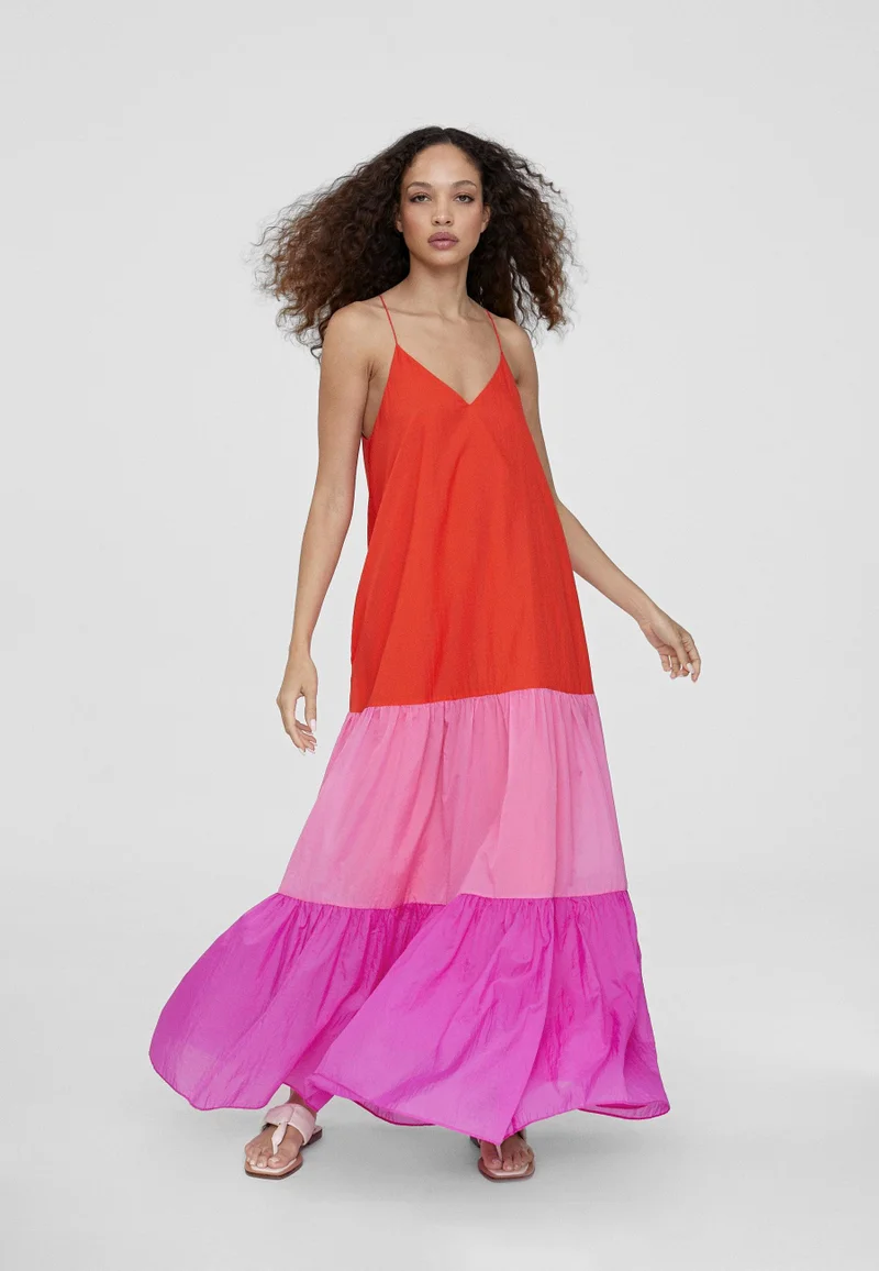Lola Casademunt Long three-tone dress