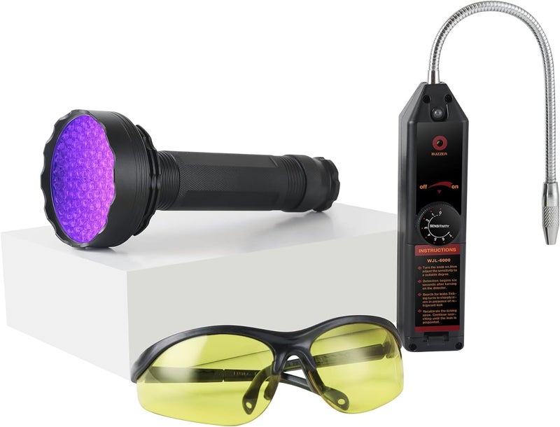 Lichamp AC Leak Detector Kit with UV Light and Protective Glasses - Image 1