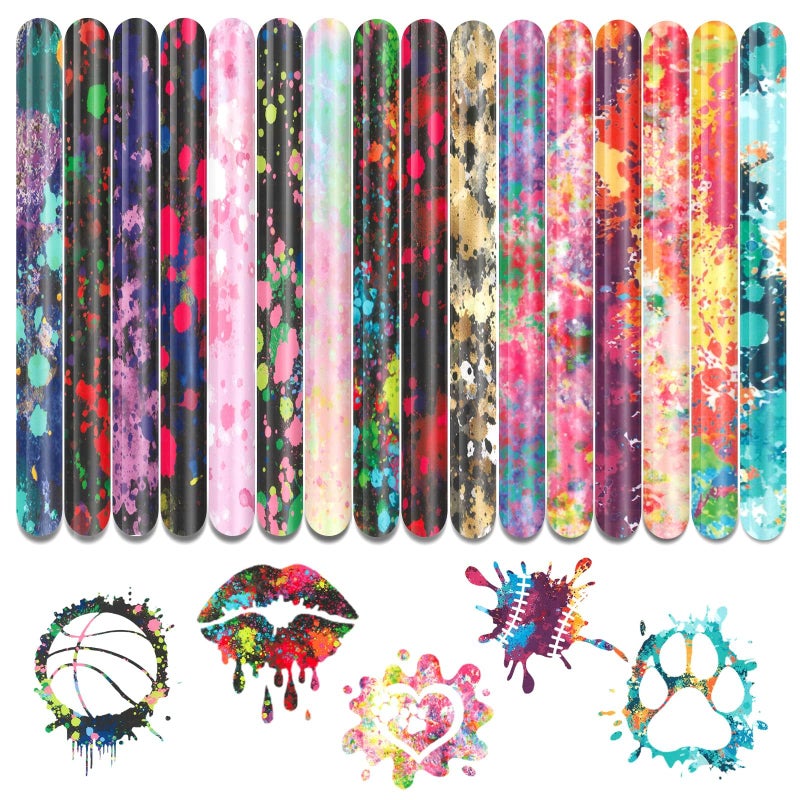 فينيل نقل الحرارة تينت نات سبلش 16 ورقة 10x12 بوصة HTV حبر أكواريلي للكي على القمصان والقبعات والملابس لآلة كريكت وسيلويت كاميوا