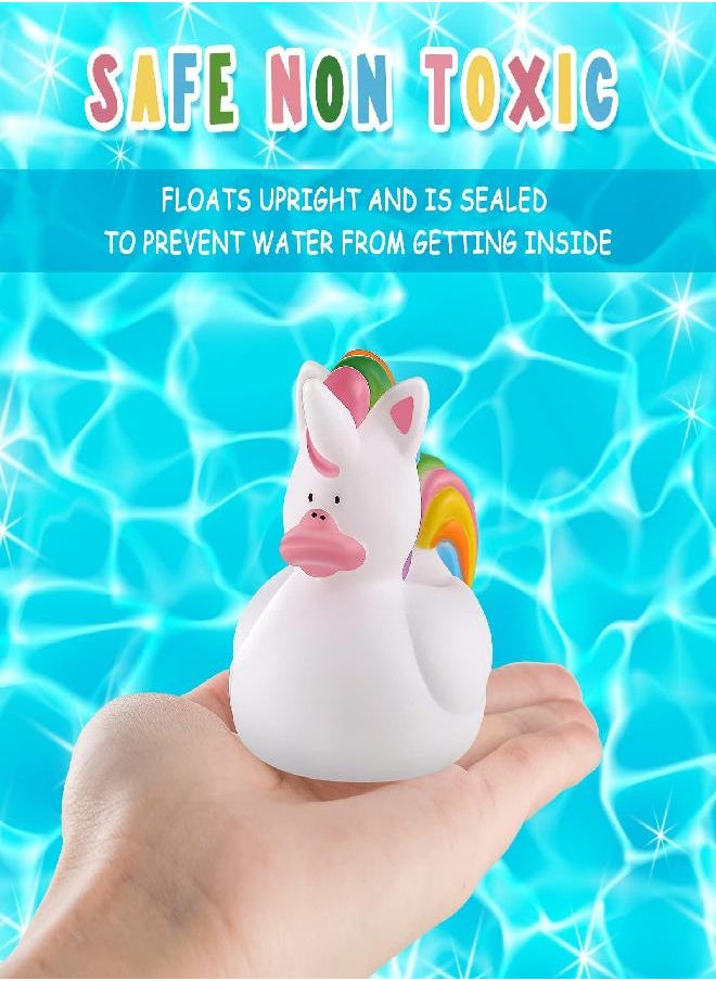 Sotiff - 24 Pieces Unicorn Rubber Duckies Assorted Mini Rubber Ducks Small Rubber Ducky Toys for Birthday Pool Party Decorations Favors Treasure Chest Supplies Gifts - Image 1