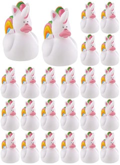 24 Pieces Unicorn Rubber Duckies Assorted Mini Rubber Ducks Small Rubber Ducky Toys for Birthday Pool Party Decorations Favors Treasure Chest Supplies Gifts