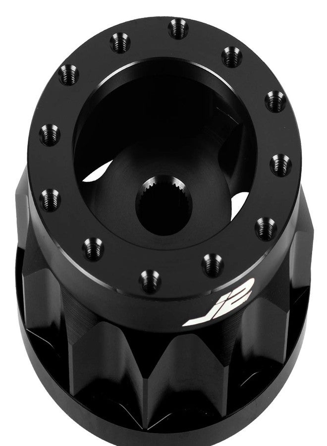 J2 Engineering J2-HUB-N6-BK 2" 6-Bolt Aluminum Steering Wheel Hub Adapter Black Compatible with 95-98 200SX / 74-78 260Z & 280Z / 89-98 Maxima - Image 4