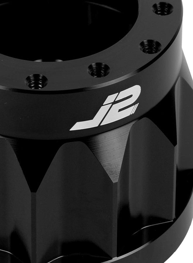 J2 Engineering J2-HUB-N6-BK 2" 6-Bolt Aluminum Steering Wheel Hub Adapter Black Compatible with 95-98 200SX / 74-78 260Z & 280Z / 89-98 Maxima - Image 2
