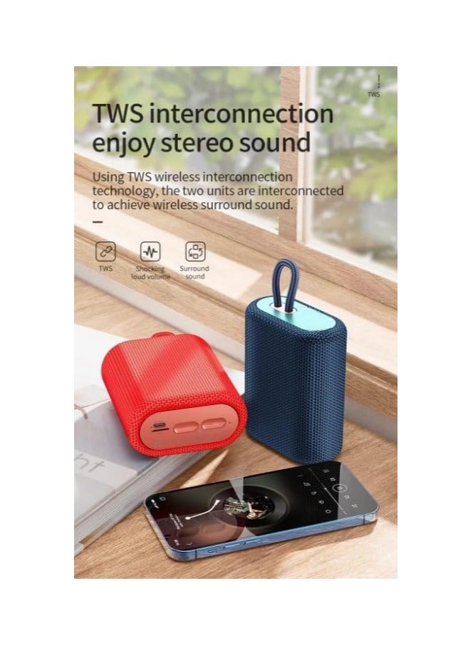 هوكو مكبر صوت صغير بتقنية البلوتوث مع ميكروفون - BS47، بطاقة FM/TF، قابل لإعادة الشحن بسعة 1200 مللي أمبير/ساعة - Image 3