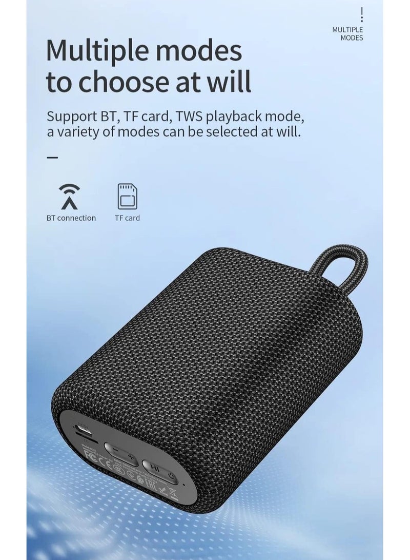 هوكو مكبر صوت صغير بتقنية البلوتوث مع ميكروفون - BS47، بطاقة FM/TF، قابل لإعادة الشحن بسعة 1200 مللي أمبير/ساعة - Image 5