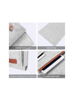 The Bros Sofa Armrest Organizer, Hanging Sofa Caddy Storage Bag with Long Flap and Hook, Sofa Remote Control Holder Bag with 5 Pockets for Magazine, Glasses, Tablet, Phone, Non-Slip (Light Grey)  - Image 5