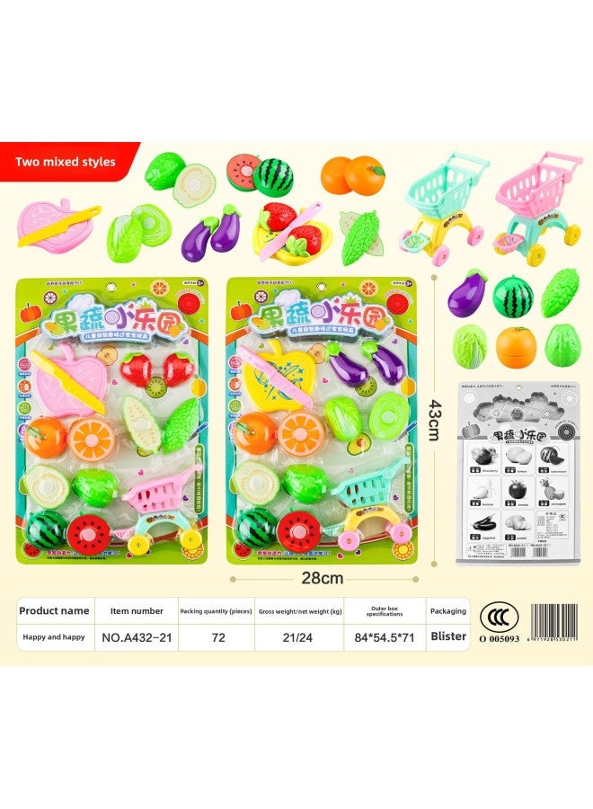 Board-mounted Children's Toys Hanging Board Play House Simulation Kitchenware Medical Equipment Dessert Set Night Market Stall Supply Small Gifts-Color:A432-21 Fruit Chicele - Image 1