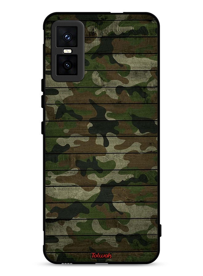Tolwak Infinix GT 30 Pro Protective Case Cover Camouflage Wooden Pattern - Image 1