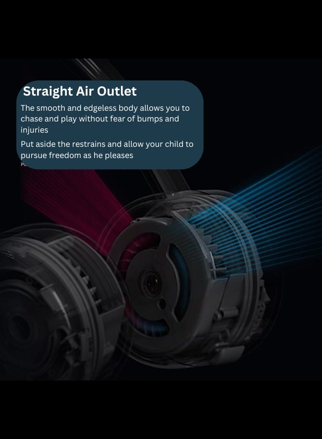 Turtees® Portable Neck Fan, Wearable Personal Fan Hands for Kids Leafless USB Rechargeable 3 Speeds for Office Outdoor Travel - Image 2