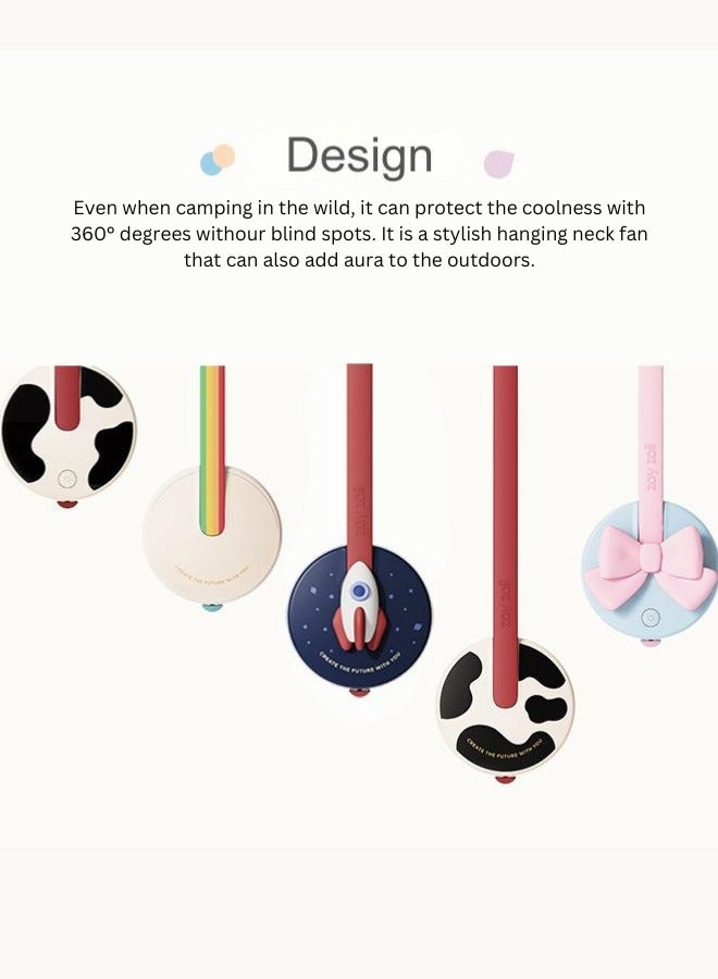 Turtees® Portable Neck Fan, Wearable Personal Fan Hands for Kids Leafless USB Rechargeable 3 Speeds for Office Outdoor Travel - Image 3