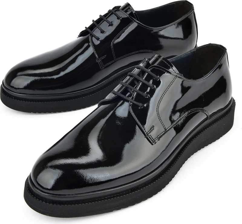 زيا Men's Leather Classic Shoes 15148Z159 Black