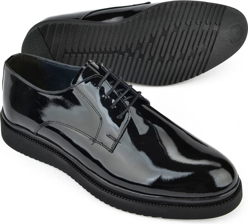 زيا Men's Leather Classic Shoes 15148Z159 Black