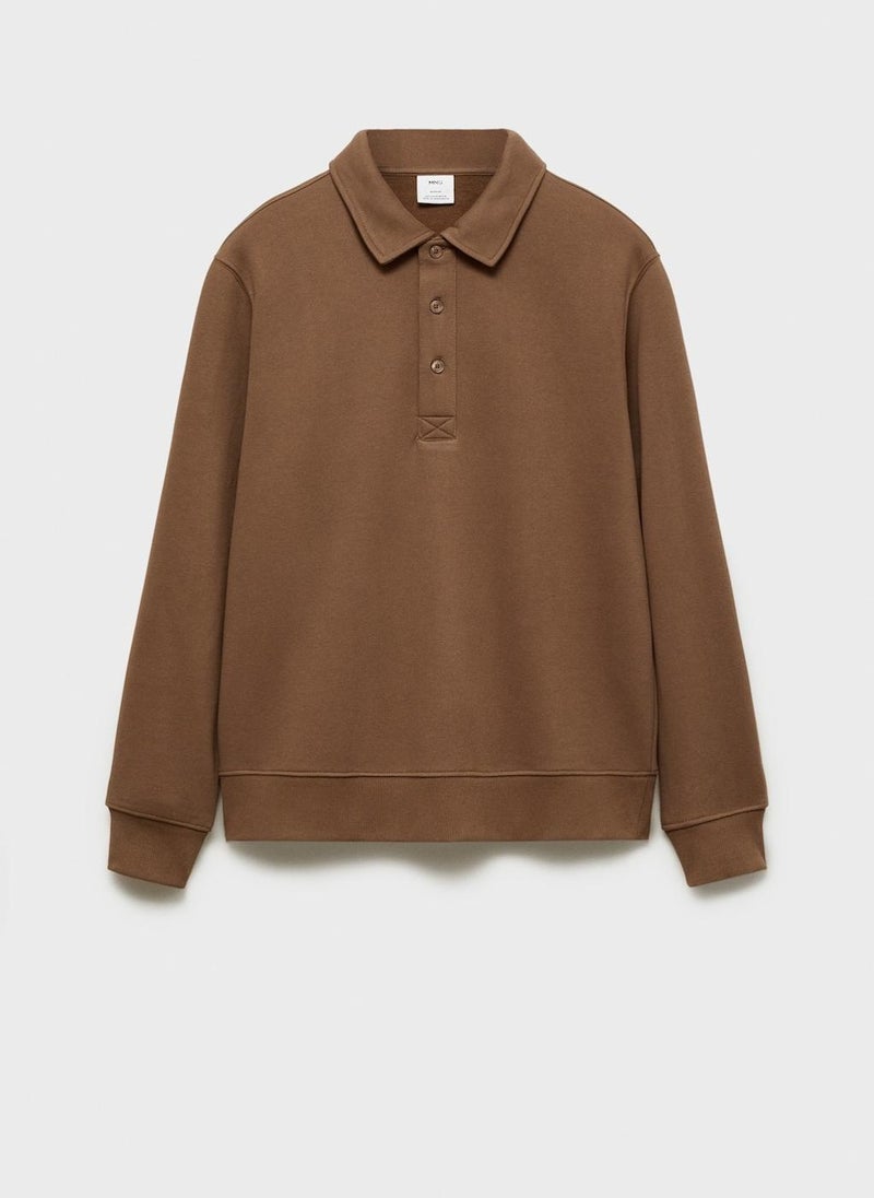 Mango Man - Regular-Fit Cotton Polo Sweatshirt - Image 1