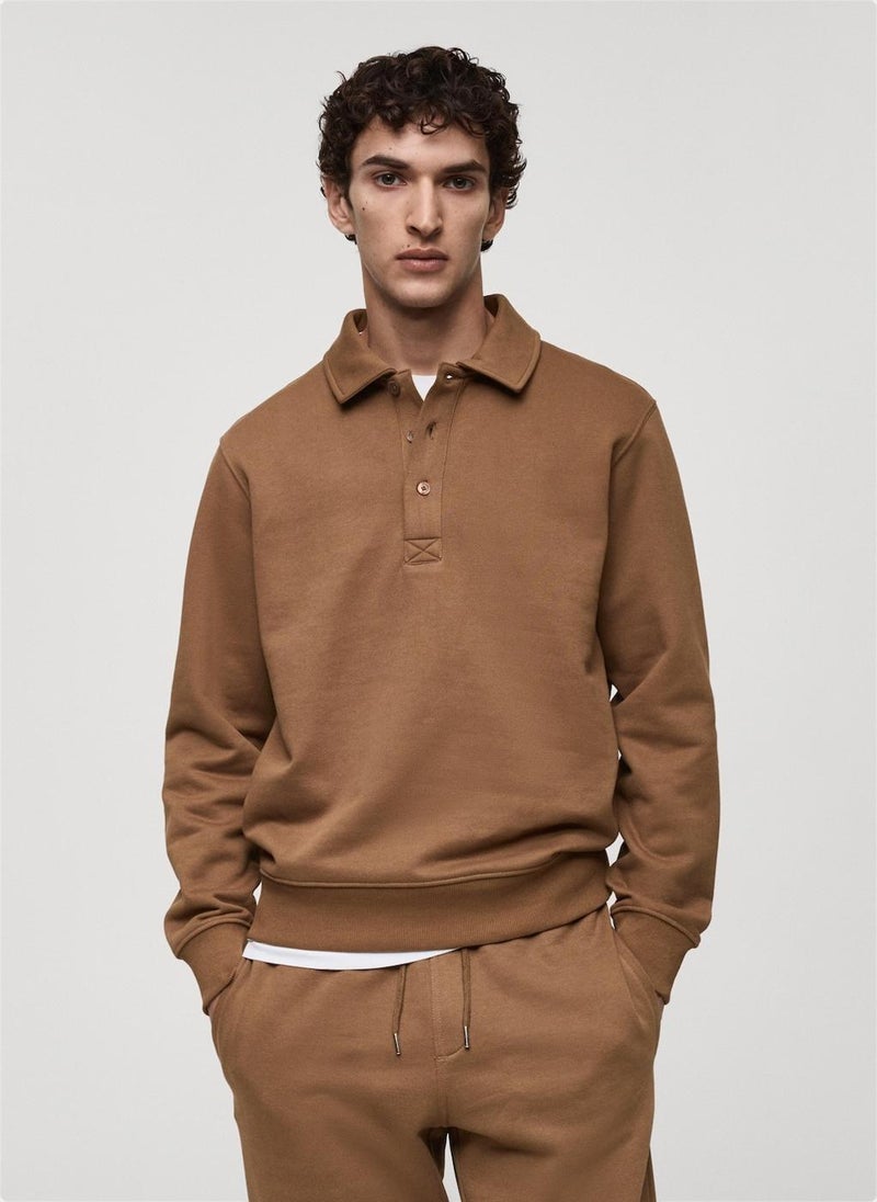 Mango Man - Regular-Fit Cotton Polo Sweatshirt - Image 1