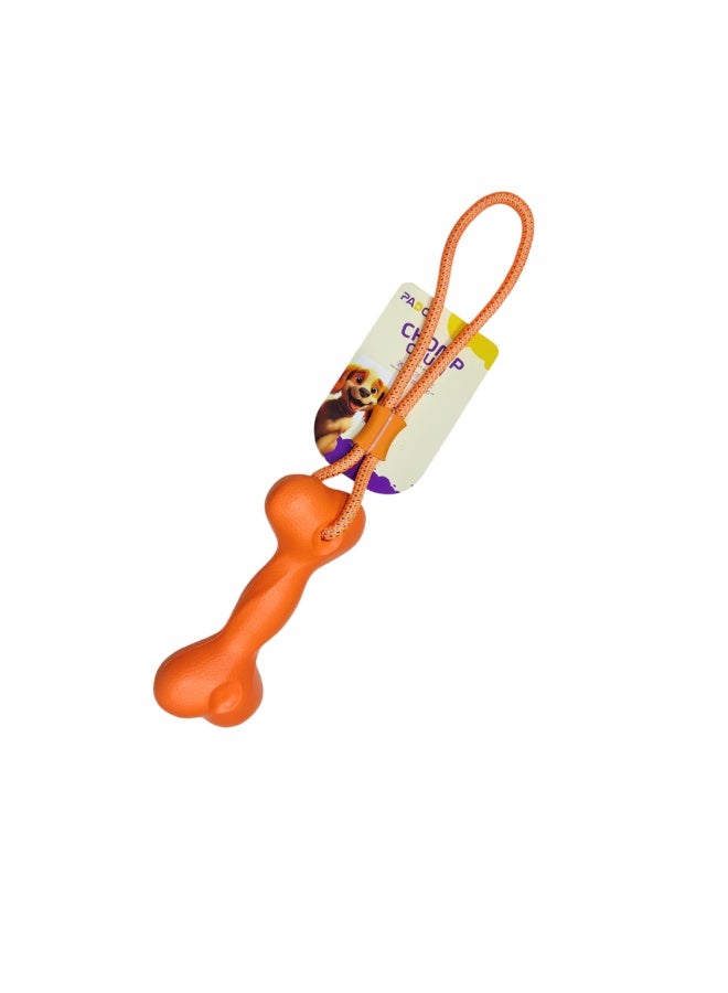 Pado Chomp Chum Bone EVA Toy With Rope-orange-20x8.5cm [Rope Length:30cm] - Image 2