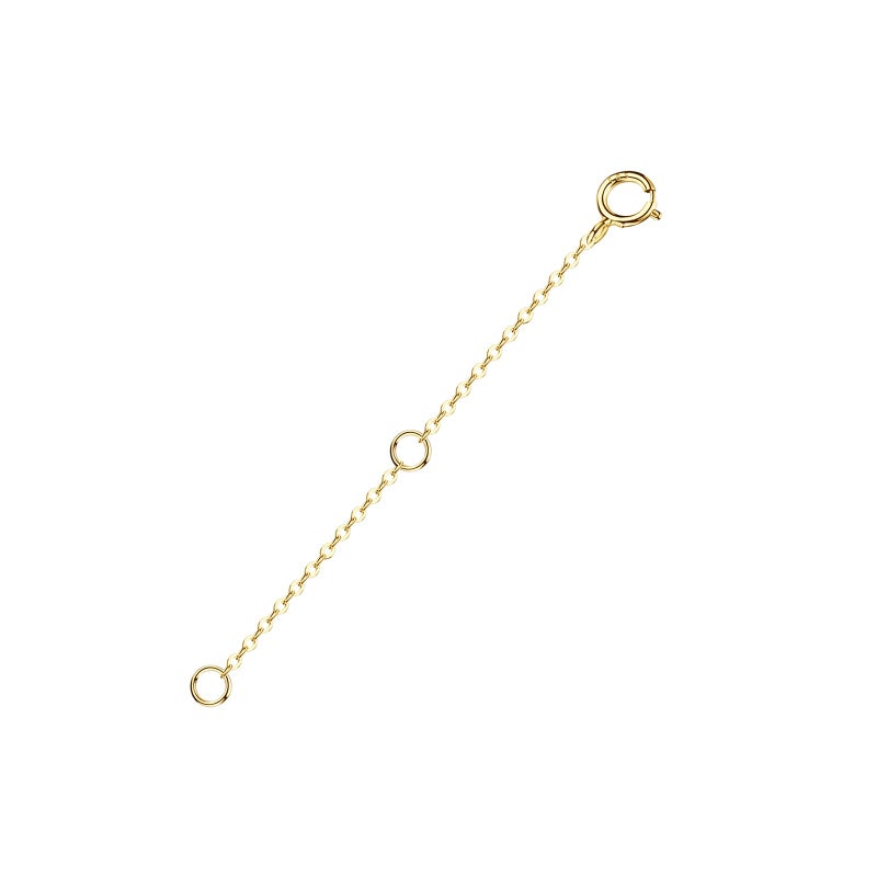 Lulau 14K Solid Gold Necklace Extender Real Bracelet Extender 2 3 4 Inch Durable Adjustable Chain Gold Anklets Extension for Women 2" 3" 4" (14K Yellow Gold-2 IN) - Image 1