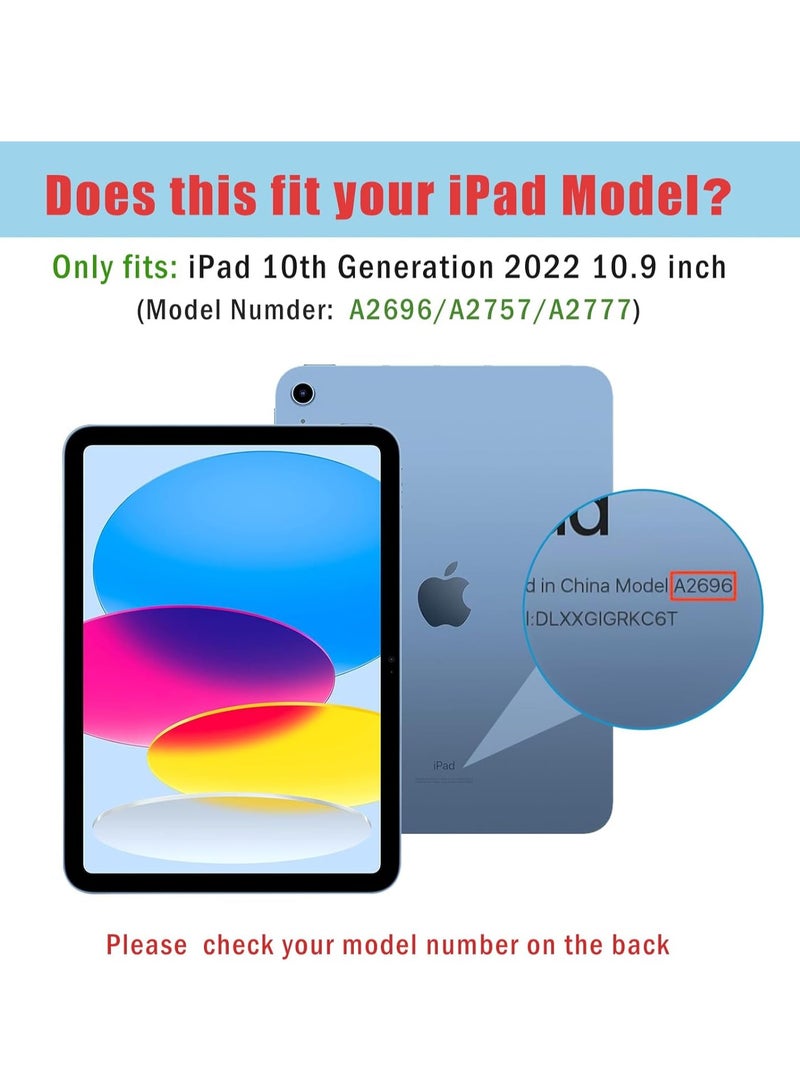 MIGOFAST Compatible with iPad 10th Generation Case 10.9 Inch 2022 with Pencil Holder, Slim Trifold Stand Protective Cover with Soft TPU Back for iPad Case 10th Generation, Auto Sleep Wake Gray - Image 2