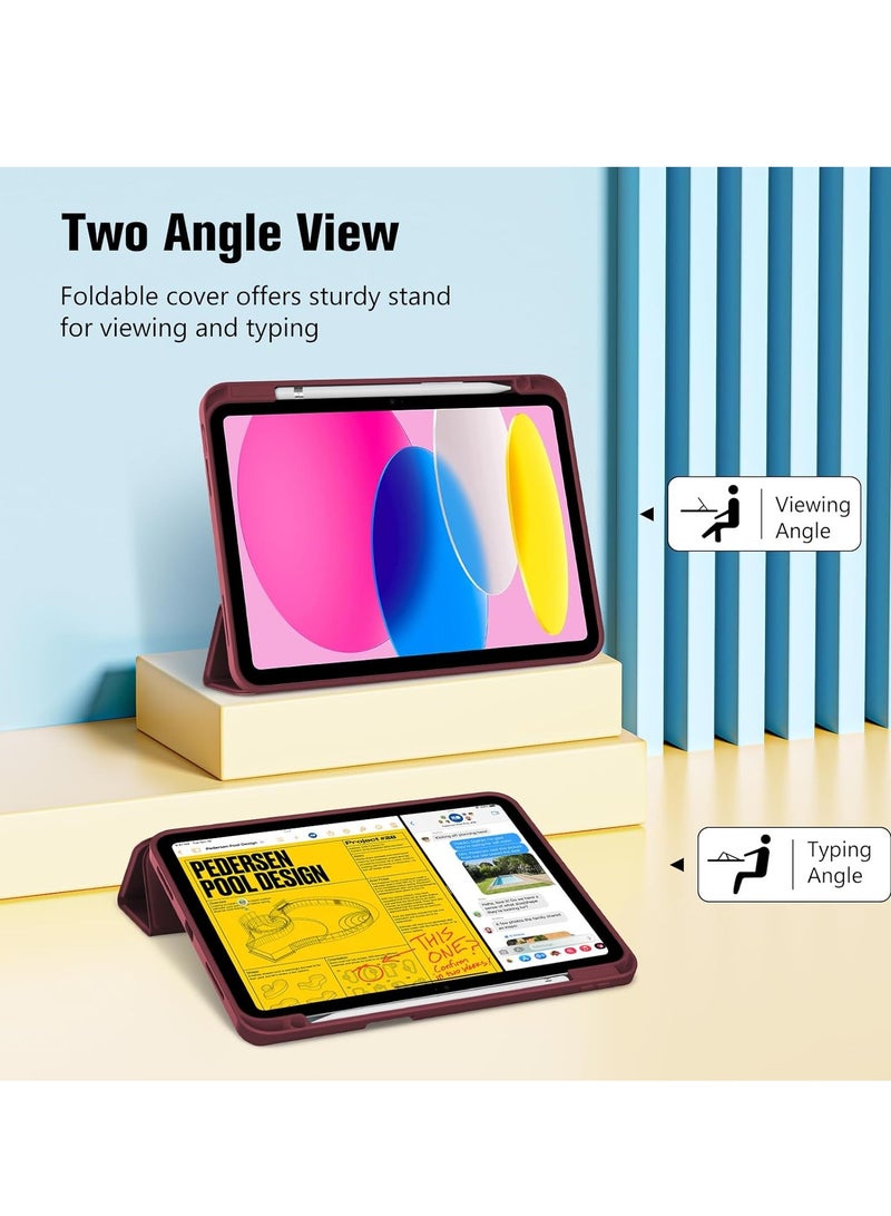 MIGOFAST Compatible with iPad 10th Generation Case 10.9 Inch 2022 with Pencil Holder, Slim Trifold Stand Protective Cover with Soft TPU Back for iPad Case 10th Generation, Auto Sleep Wake Gray - Image 5