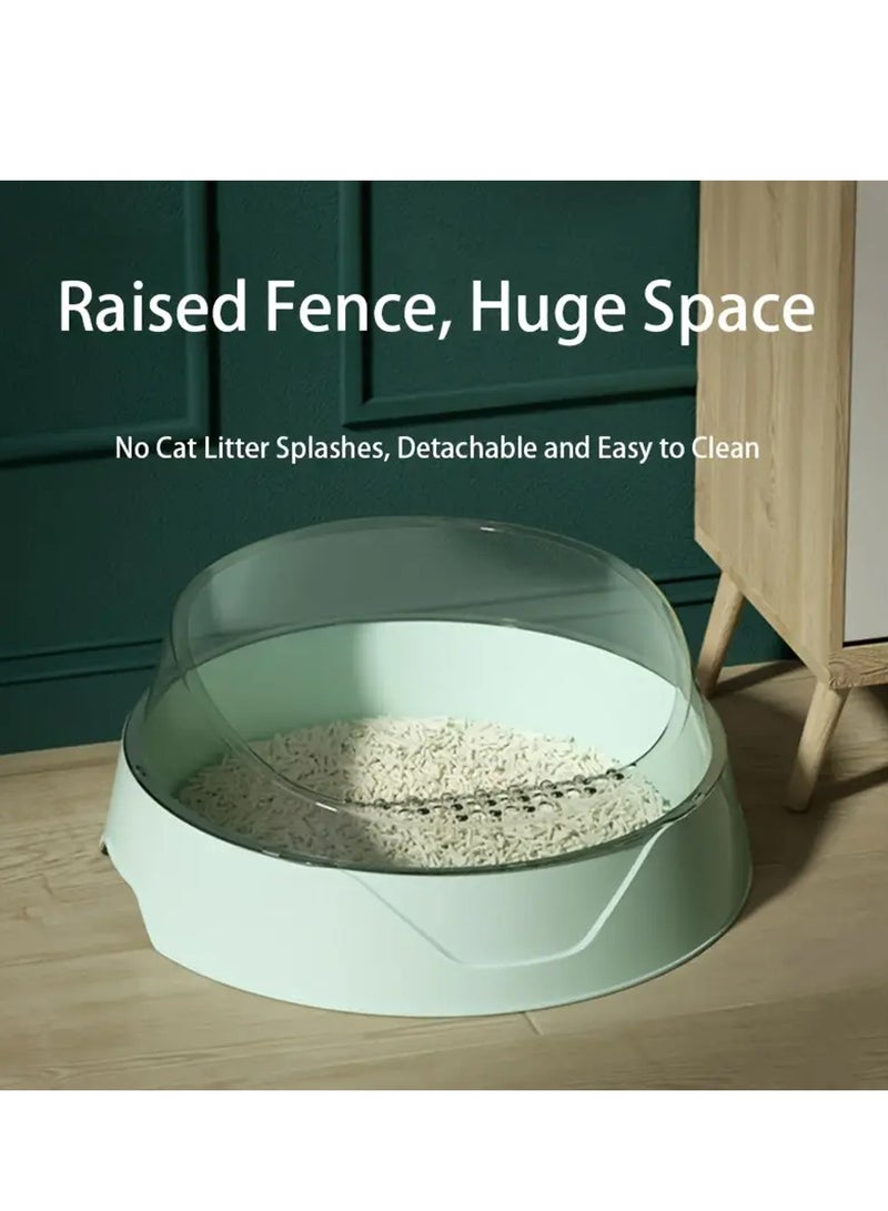 Semi-enclosed Cat Litter Box Super-large Odor Barrier Anti-belt Sand Fully Open Feces Pot Small Kitten Toilet Cat Supplies - Image 2