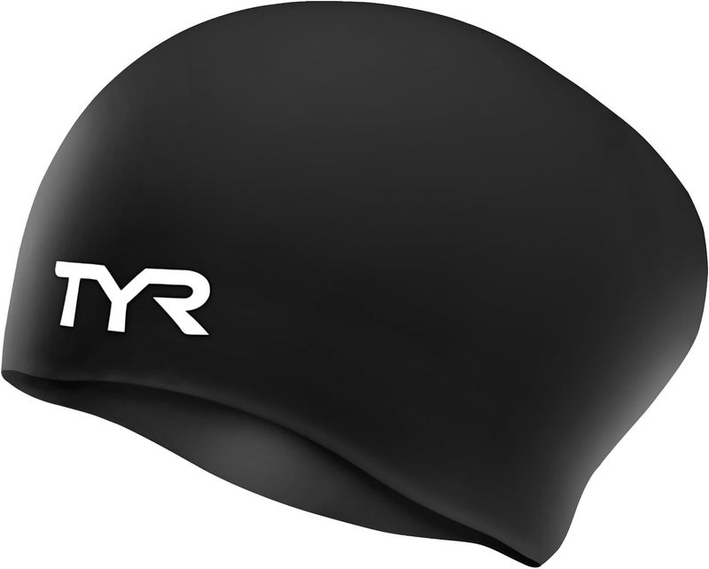 TYR Adult Long Hair Wrinkle-Free Silicone Swim Cap - Image 1