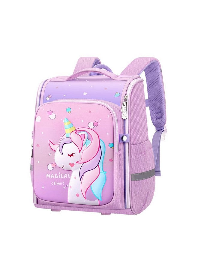 PALAY PALAY® School Backpack for Girls, Unicorn Cartoon School Backpack Girls Backpack for School, Travel, Camping, Burden-relief School Backpack for Kids 3-6 Years Old - Image 1