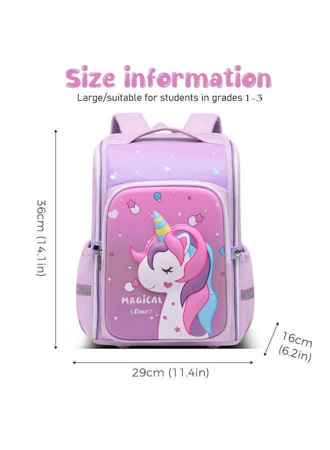 PALAY PALAY® School Backpack for Girls, Unicorn Cartoon School Backpack Girls Backpack for School, Travel, Camping, Burden-relief School Backpack for Kids 3-6 Years Old - Image 2