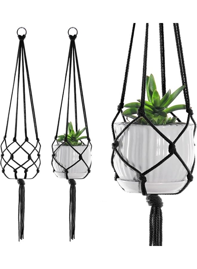 انتيكيانو مكرمية معلقة نباتات – ديكور يدوي من القطن – الطول ‎105‎ سم. - Image 1