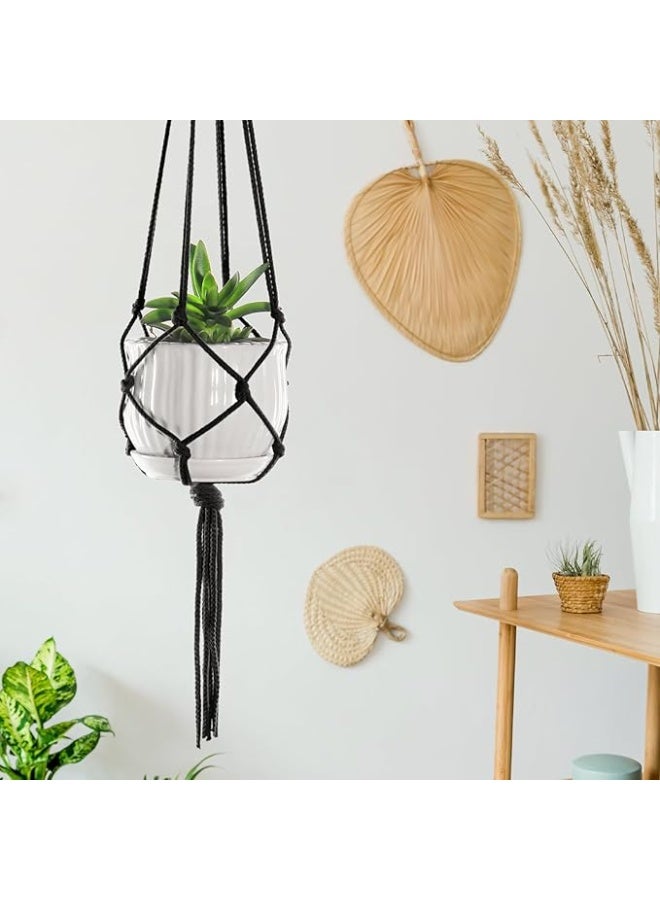 انتيكيانو مكرمية معلقة نباتات – ديكور يدوي من القطن – الطول ‎105‎ سم. - Image 4