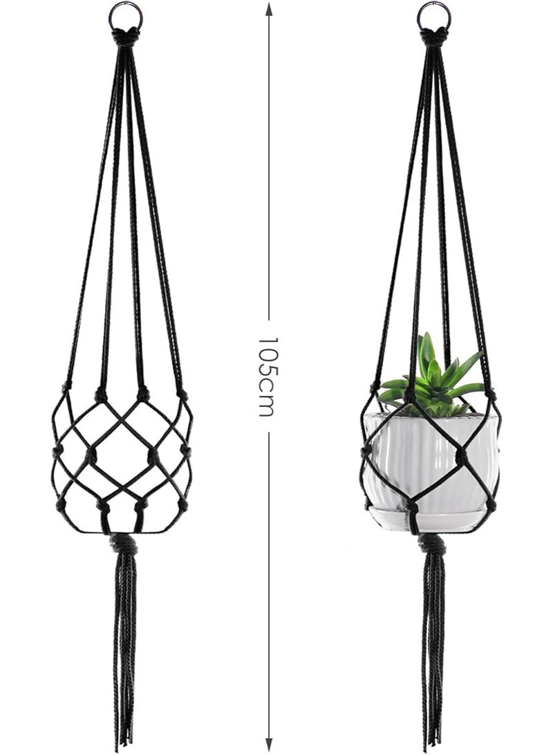 انتيكيانو مكرمية معلقة نباتات – ديكور يدوي من القطن – الطول ‎105‎ سم. - Image 2
