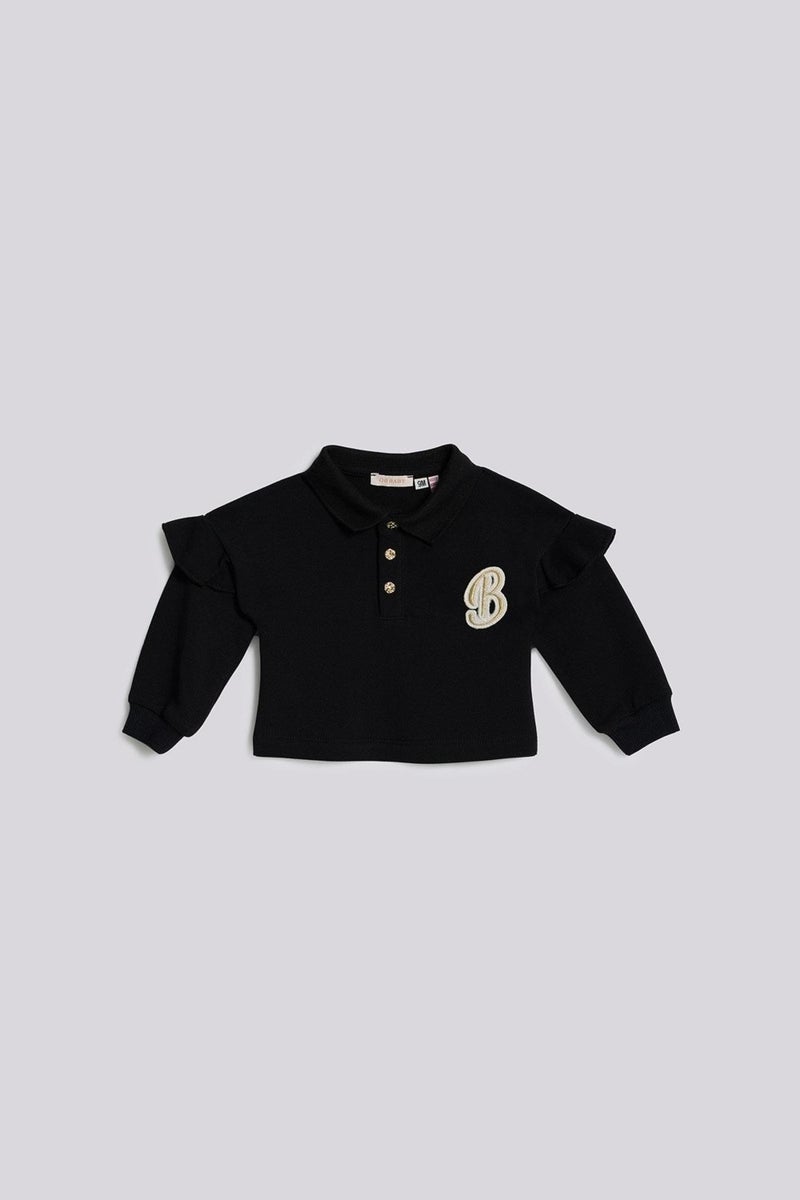 GB Baby Baby Girl Black Sweatshirt  - Image 1