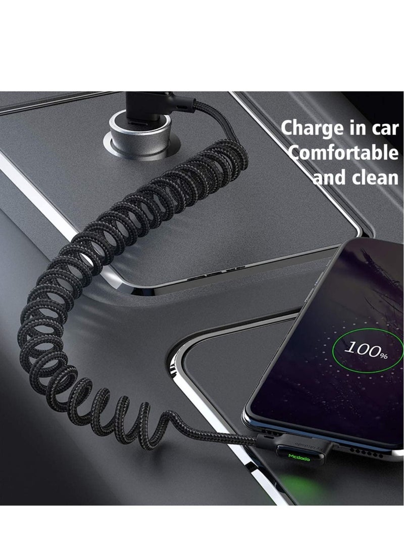 USB Type C Cable,AICse USB A to USB C Cable (6ft 60W) Scalable Spring PD Type C Charging Cable for MacBook Pro 2020, iPad Pro, iPad Air 4, Galaxy S20, Switch, Pixel, Other USB C - Image 3