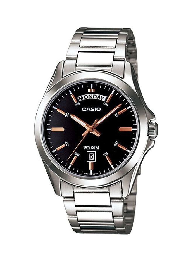 CASIO Men Enticer Analog Watch MTP-1370D-1A2 - 45 mm - Silver - Image 1