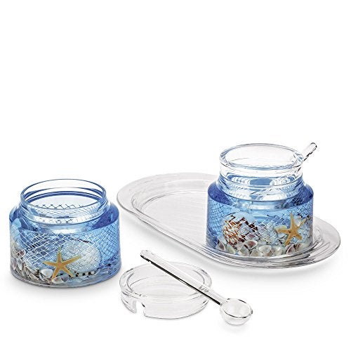 Freelance Eden Acrylic Kitchen & Dining, Condiment Jam Jar Set Dispenser Box Holder Keeper Case Dish with Lid & Spoon - Image 2