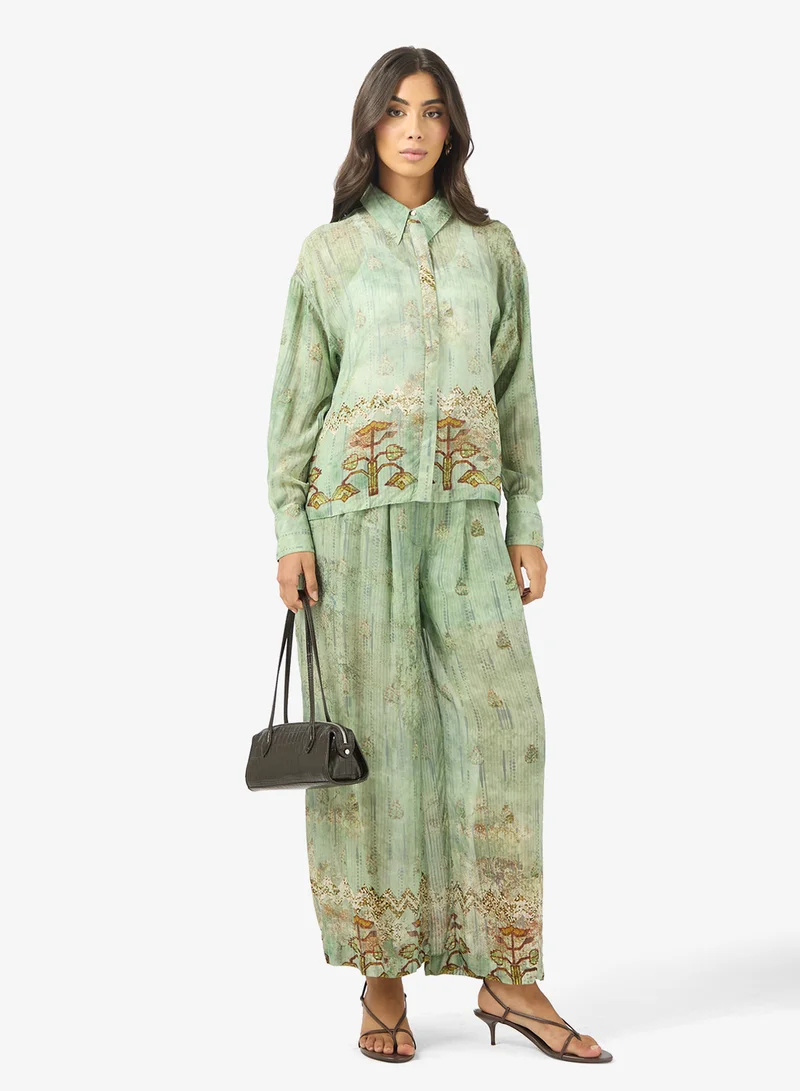 BCBG Printed high waist pants