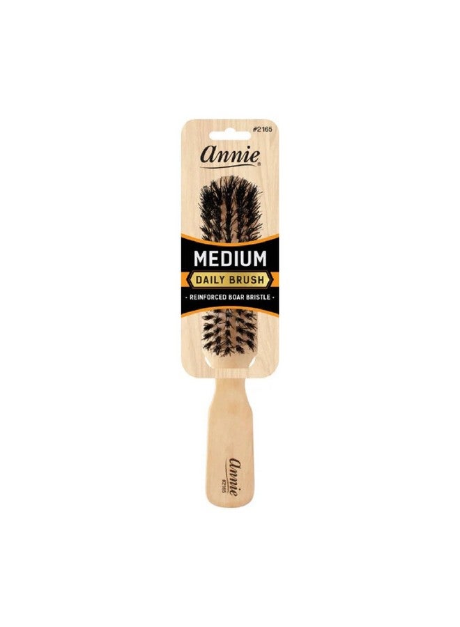 Annie Medium Bristle Wooden Brush Natural Boar Bristle (2165) By Annie